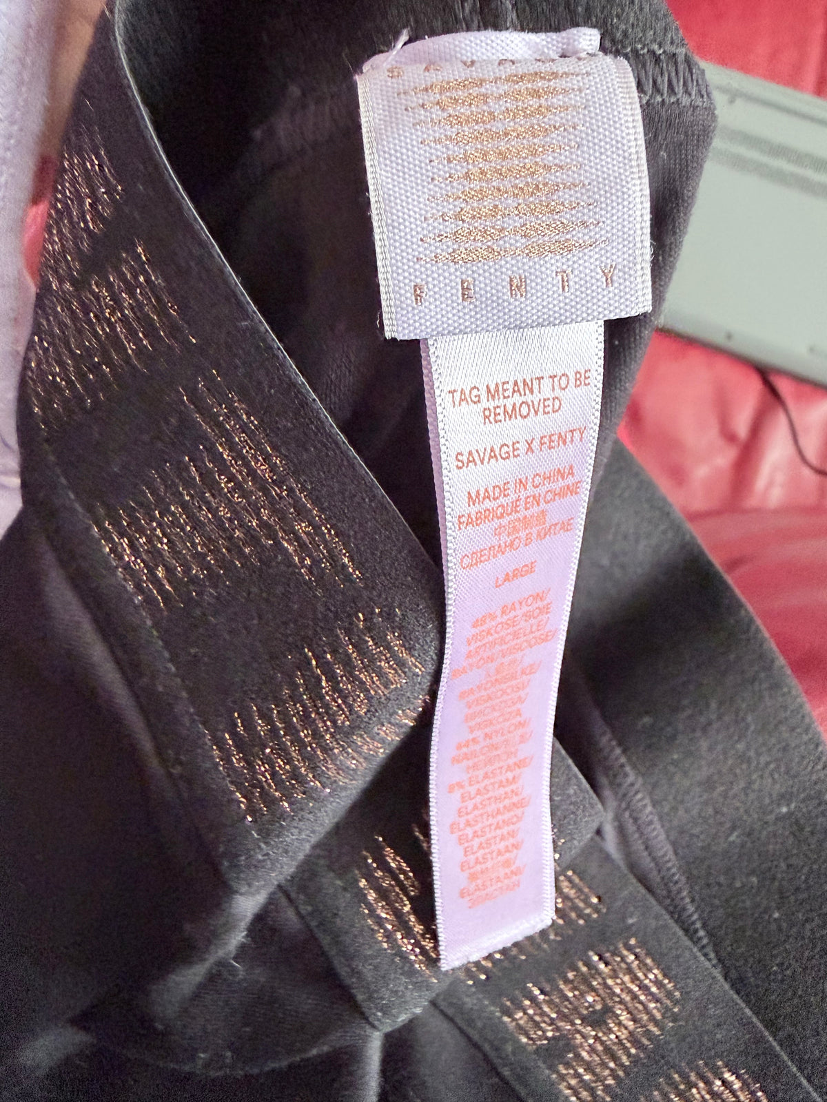 Savage X Fenty Sports Bra & Leggings Set Black Lavender Size M/L