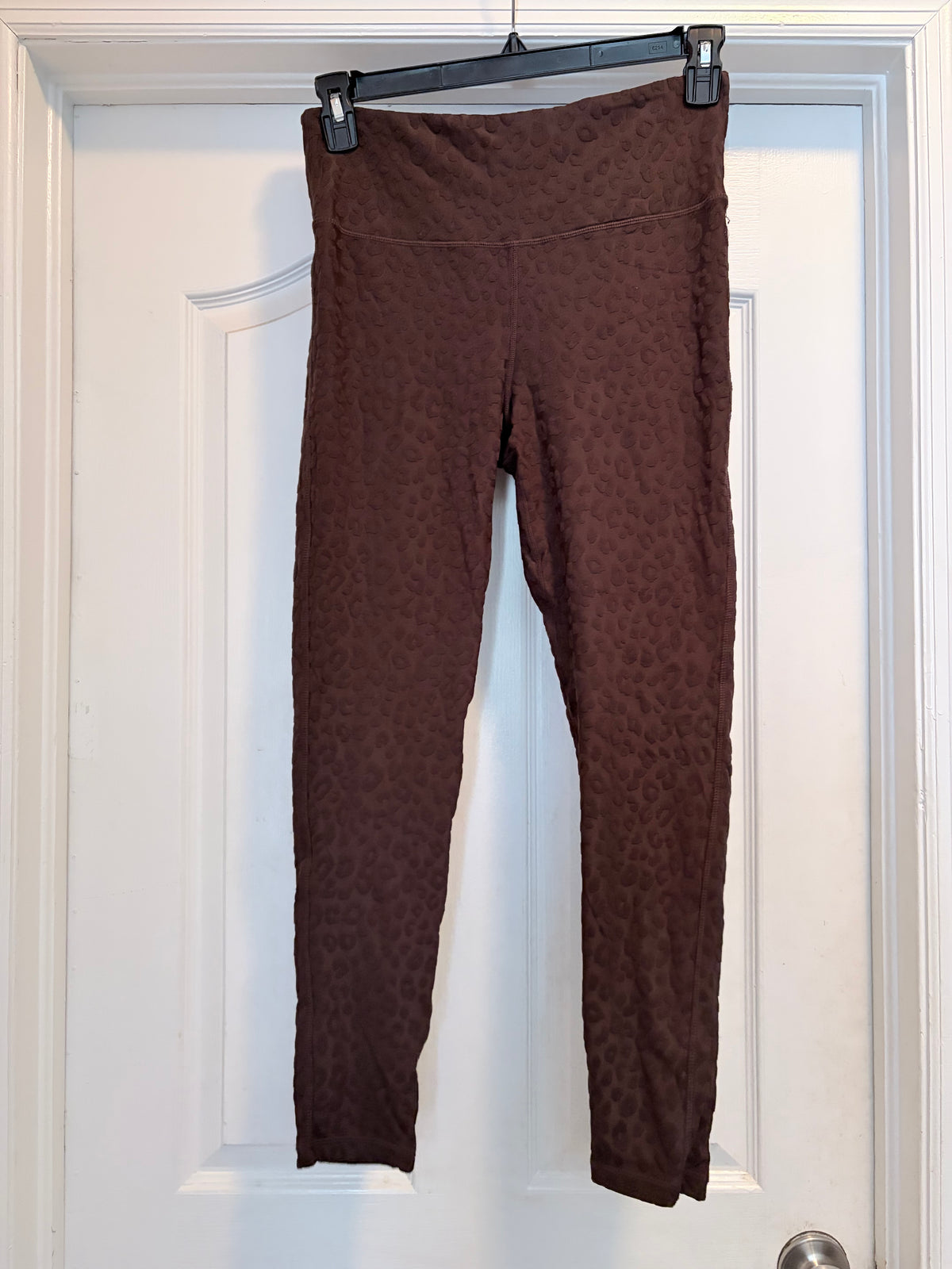 Mono B Brown Leopard Textured Leggings Size Large