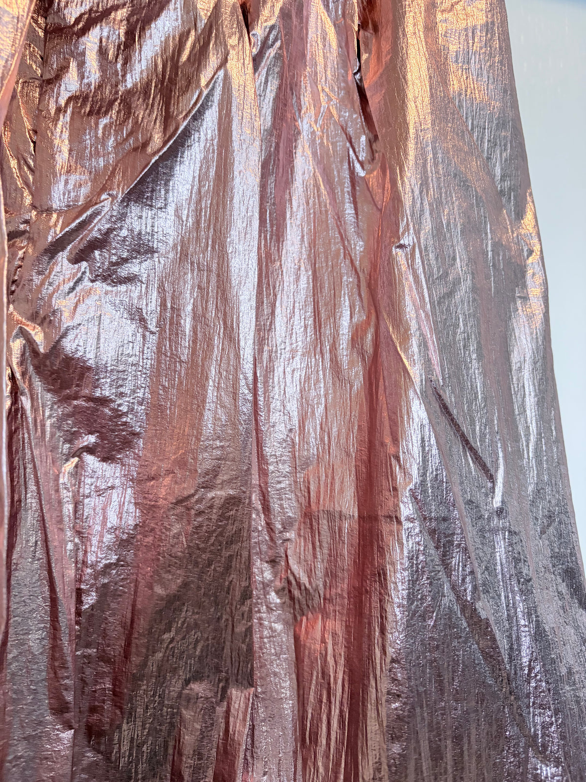 New York & Company Rose Gold Metallic Wide Leg Pants Size Medium NWT