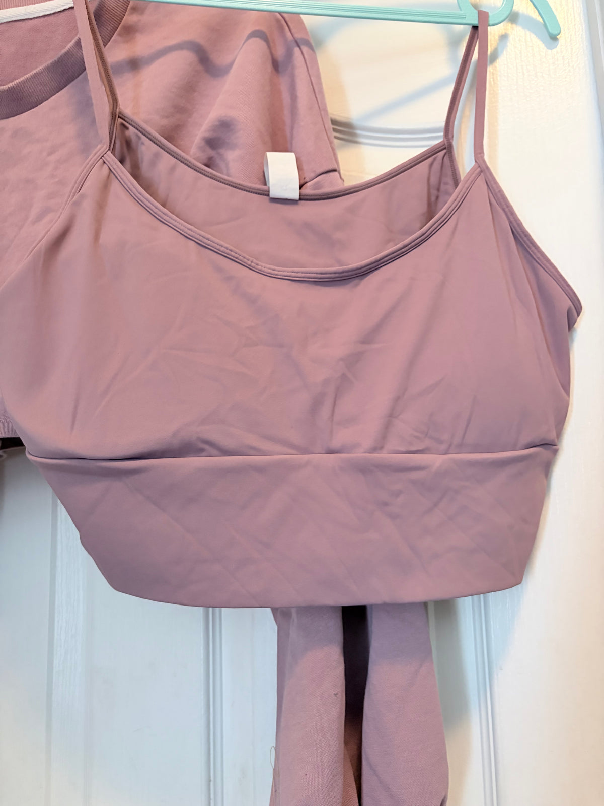 Mauve Cropped Sweatshirt & Sports Bra 2-Piece Set Size XL