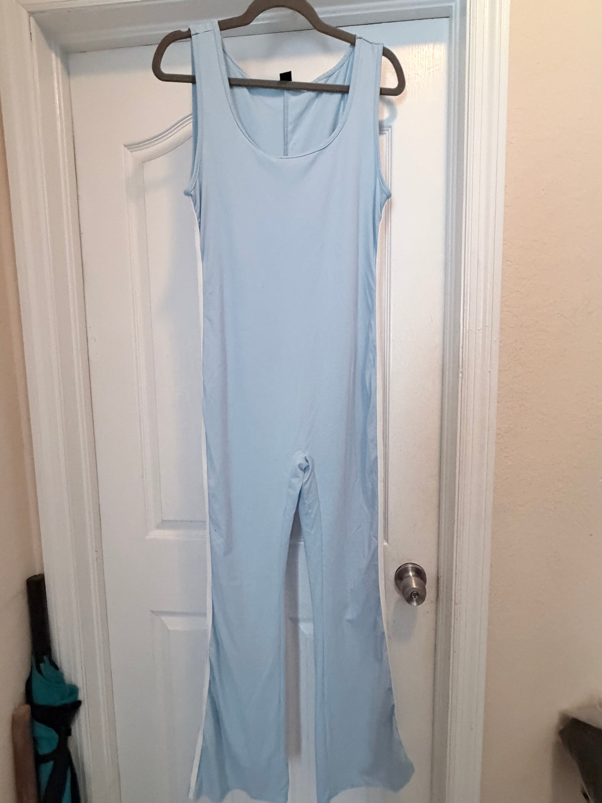 SHEIN Light Blue Sleeveless Wide Leg Jumpsuit Size Large