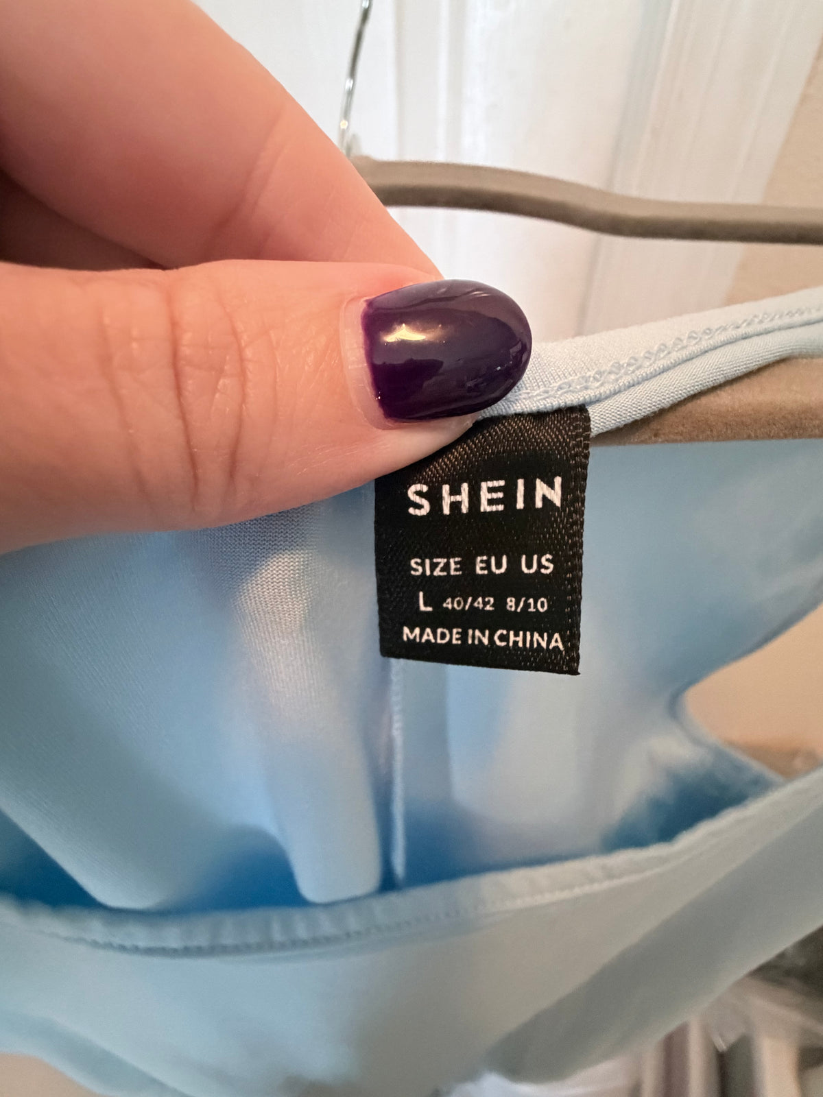SHEIN Light Blue Sleeveless Wide Leg Jumpsuit Size Large