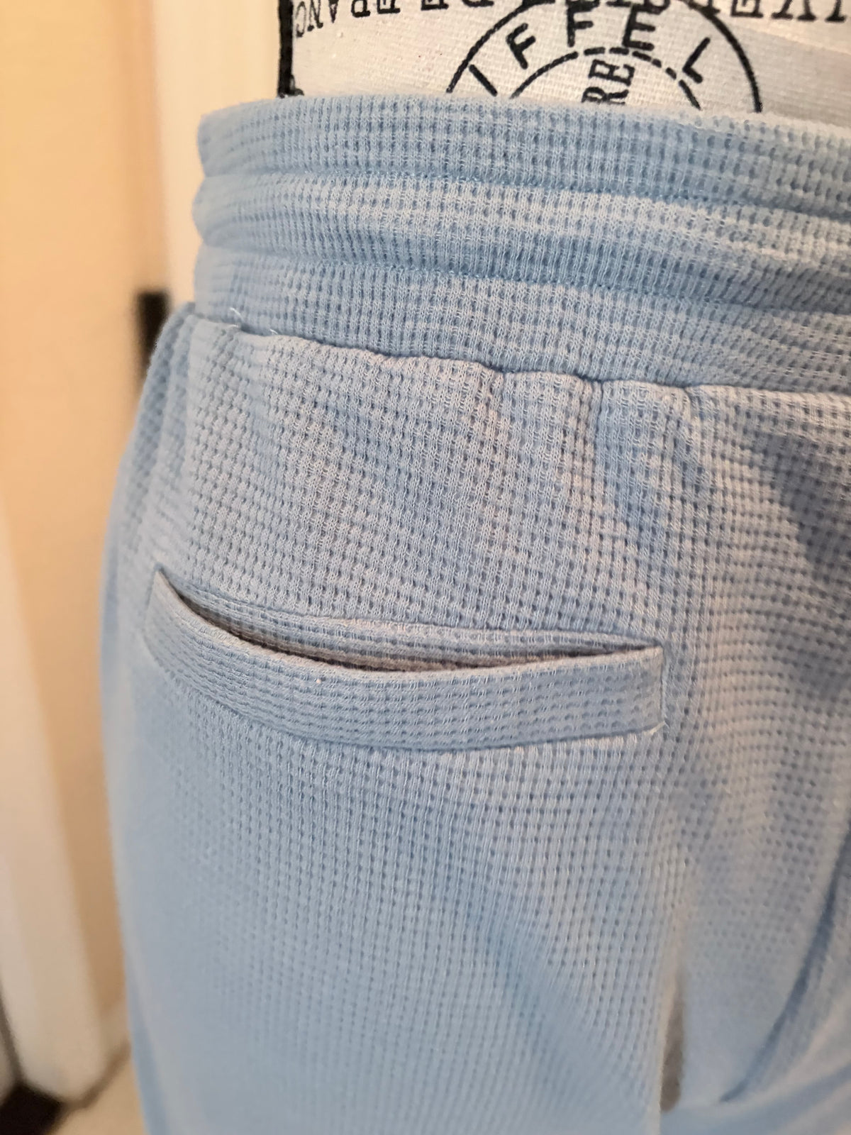 Blue & White Waffle Knit Two Piece Tracksuit Set Size XL