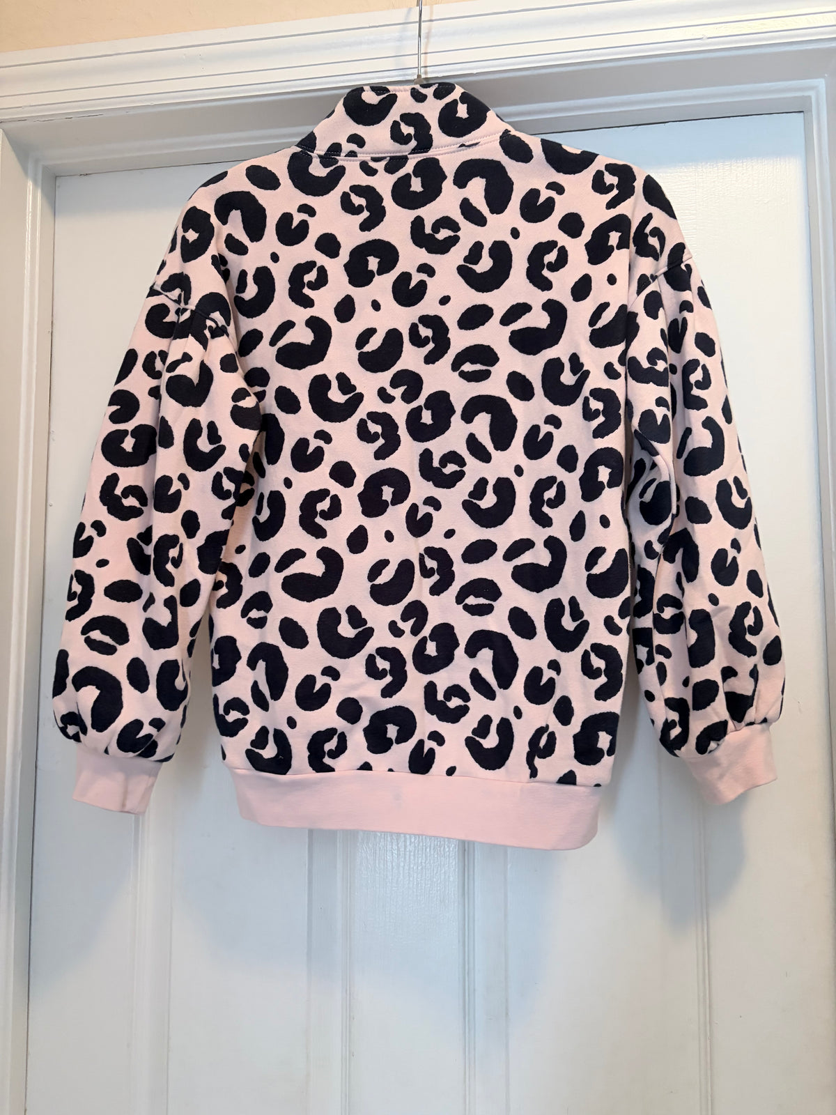 DSG Pink & Navy Leopard Quarter Zip Pullover – Size L