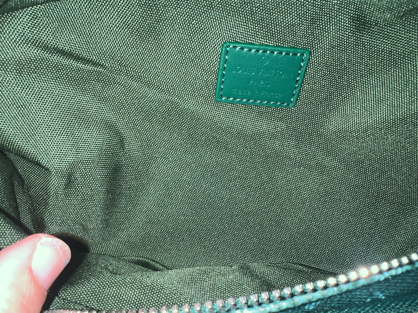 Green Monogram Bum Bag with Paw Attachment