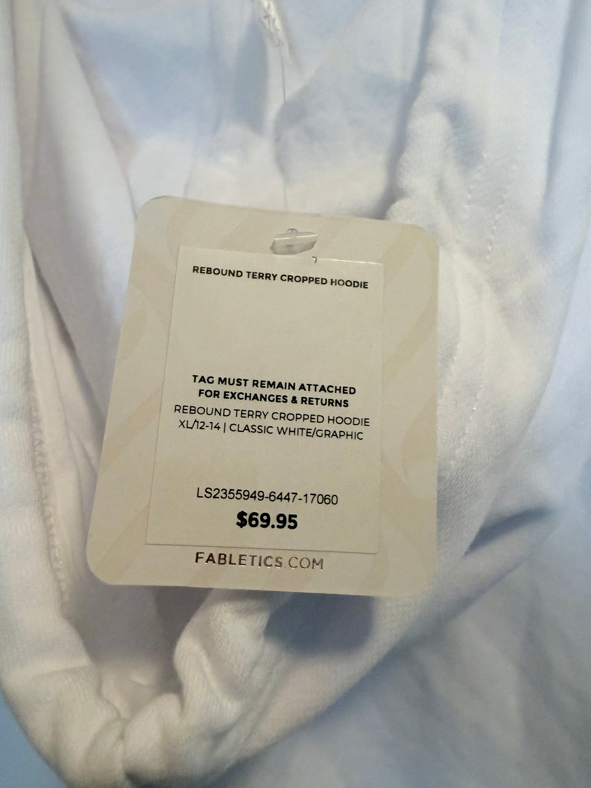 Fabletics Rebound Terry Cropped Hoodie XL NWT