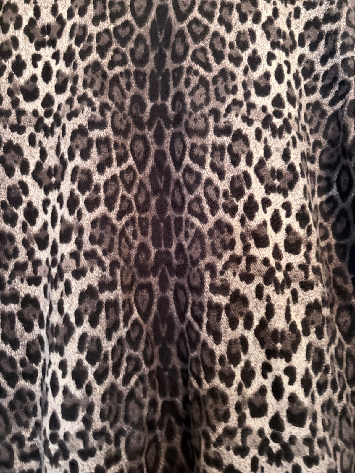 Leopard Print Mock Neck Long Sleeve Top Size Large