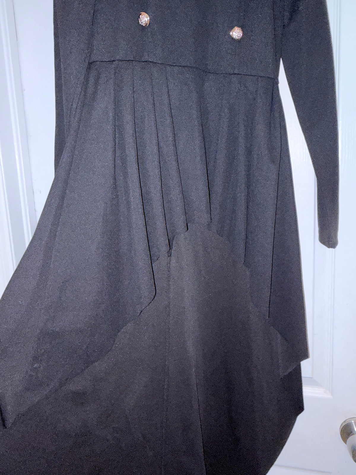 SHEIN Black Double Breasted High Low Top Size Medium