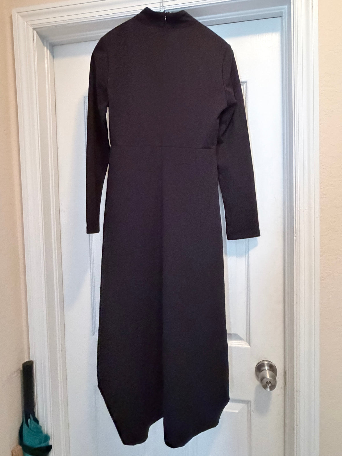 SHEIN Black Double Breasted High Low Top Size Medium