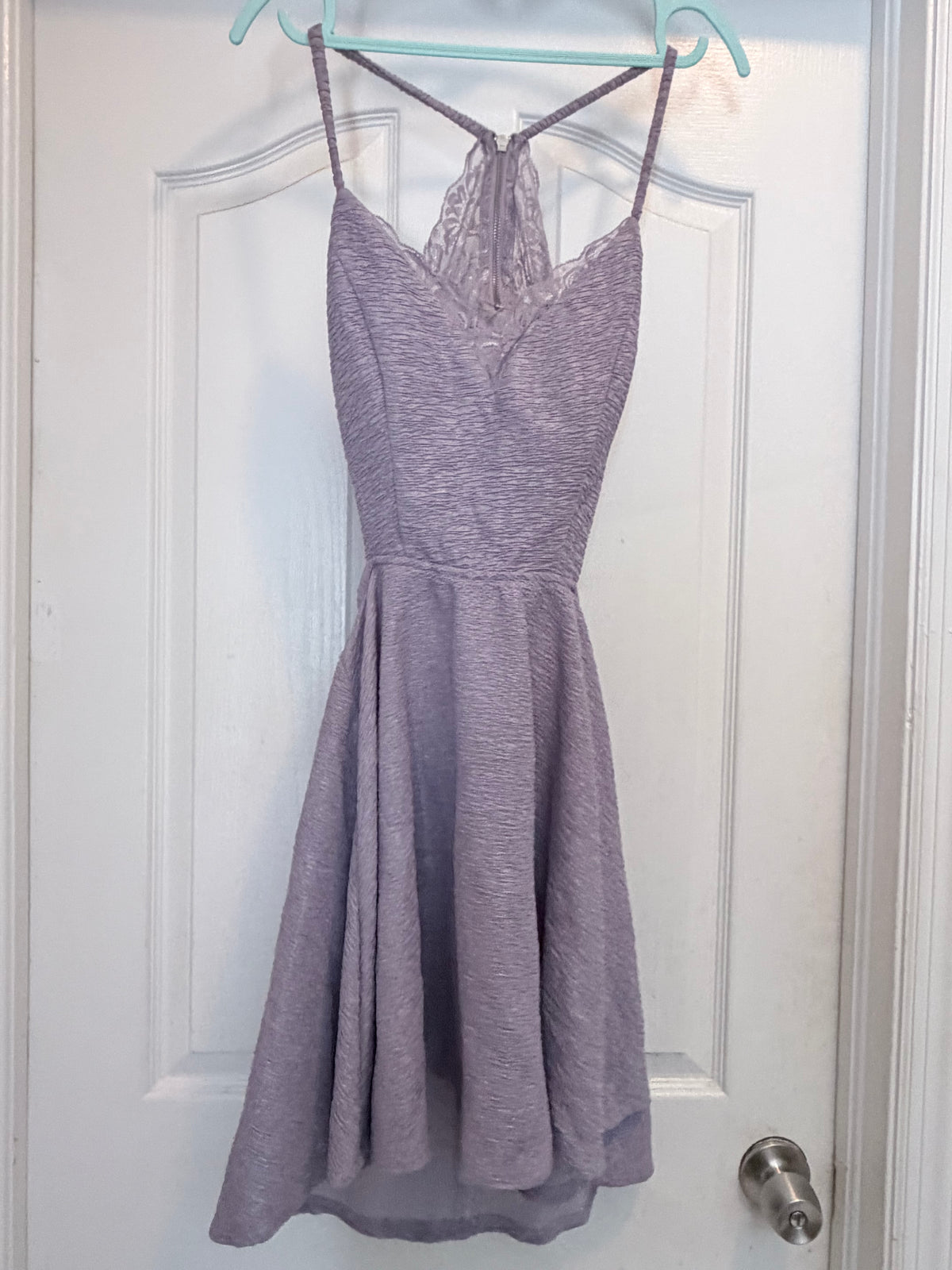 Lavender Lace Back Fit & Flare Dress Size 7