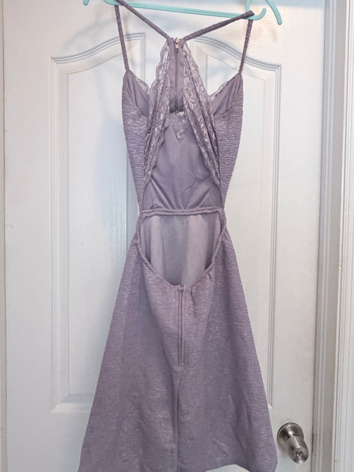 Lavender Lace Back Fit & Flare Dress Size 7
