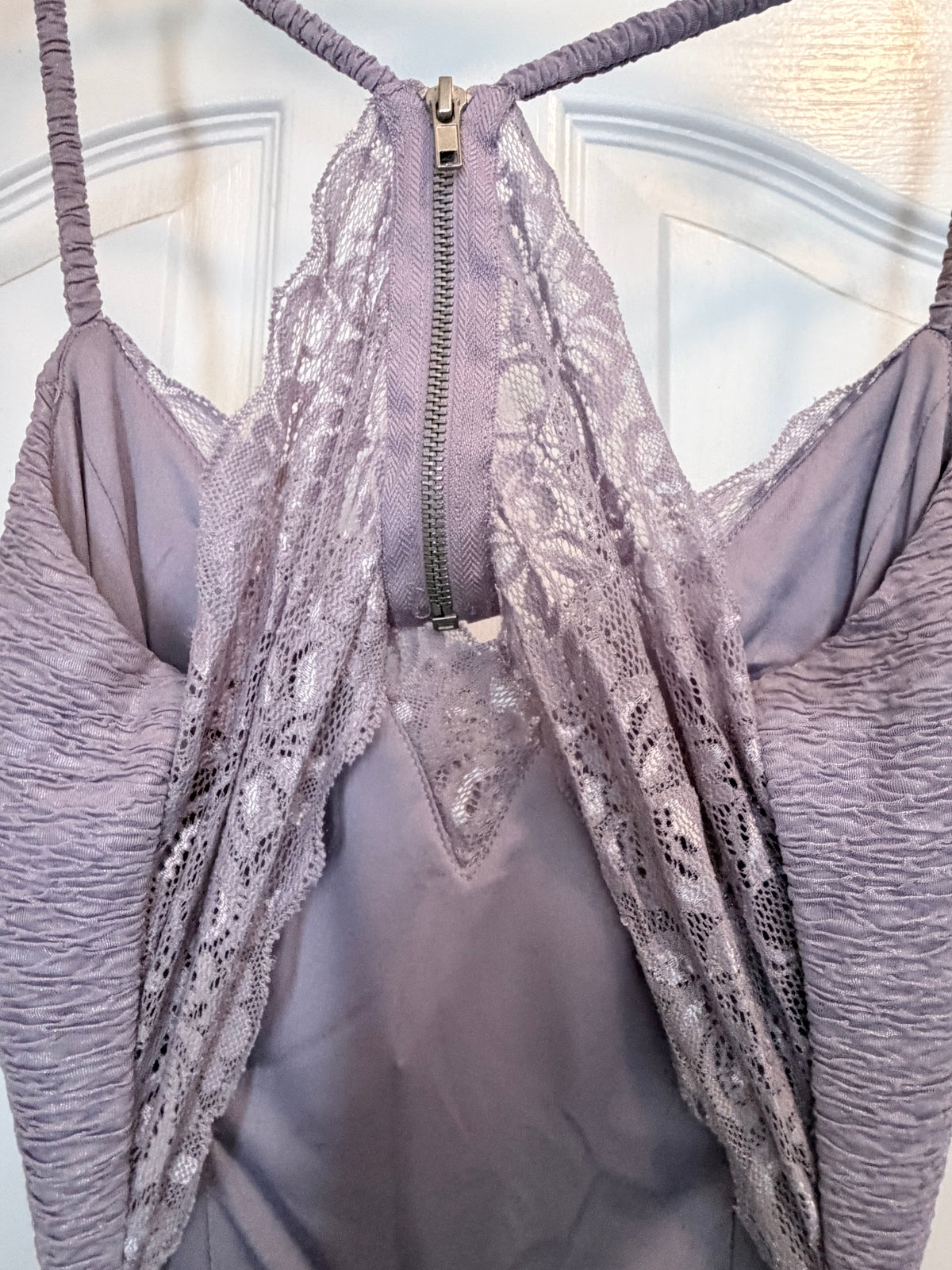 Lavender Lace Back Fit & Flare Dress Size 7