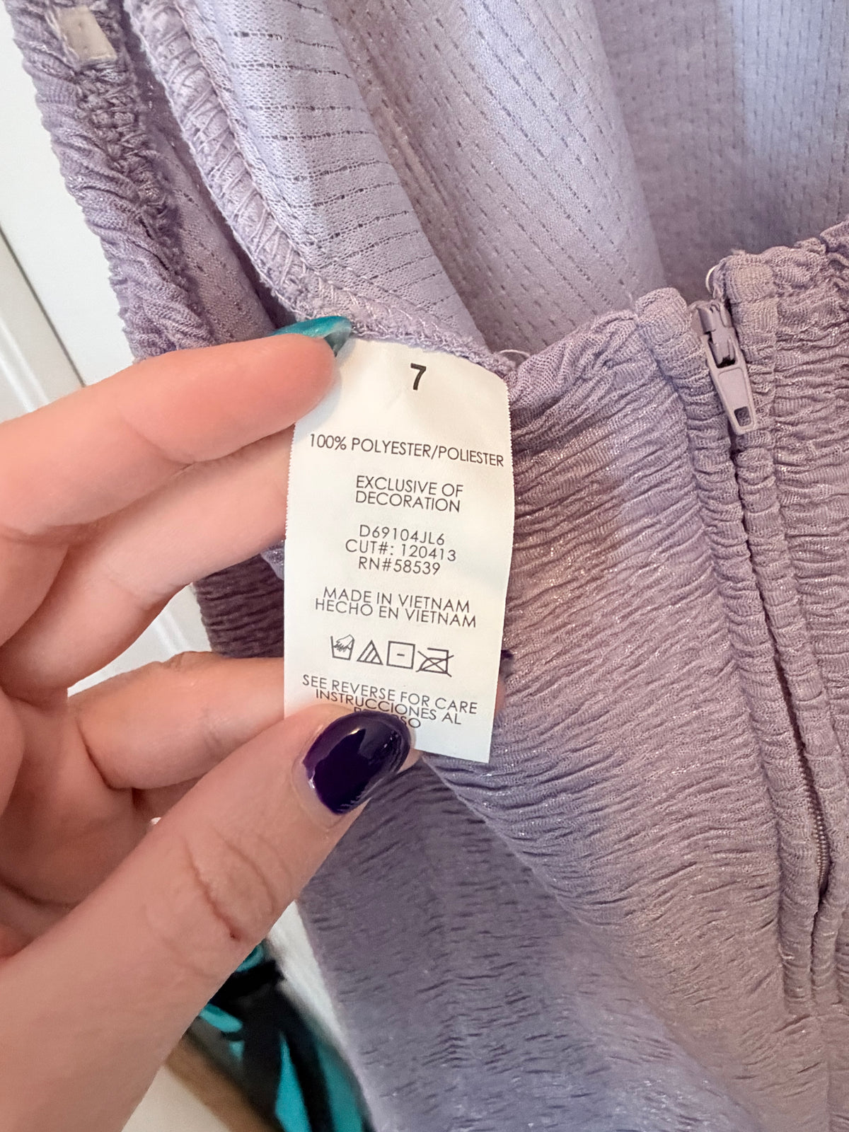 Lavender Lace Back Fit & Flare Dress Size 7