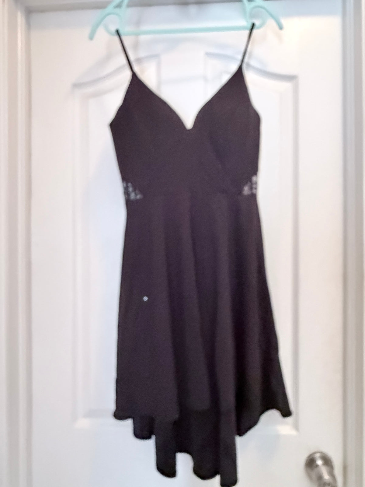 B. Smart Black Lace Fit & Flare Dress Size 5 Spaghetti Strap Party Cocktail