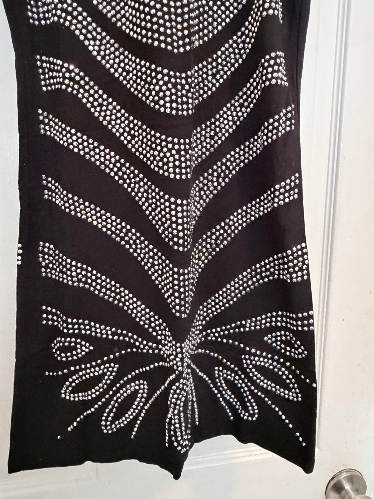 SJL Apparel Black Rhinestone Bodycon Mini Dress Size Small