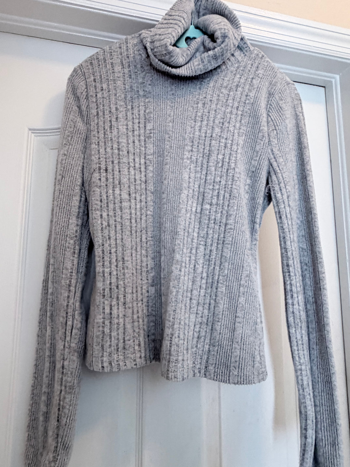 SHEIN Gray Ribbed Turtleneck Sweater Long Sleeve Women’s Size XL