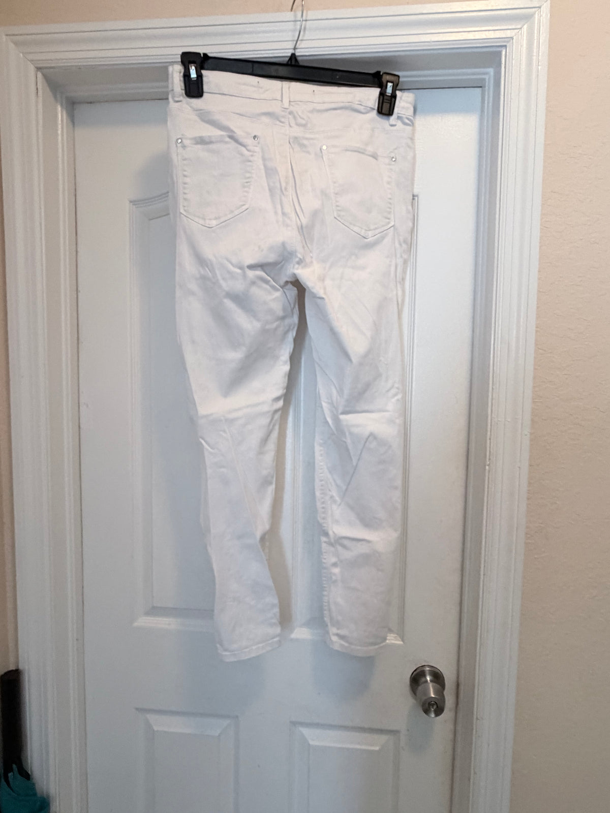 Simply Be Chloe White Distressed Skinny Jeans Size 14R Ripped Denim