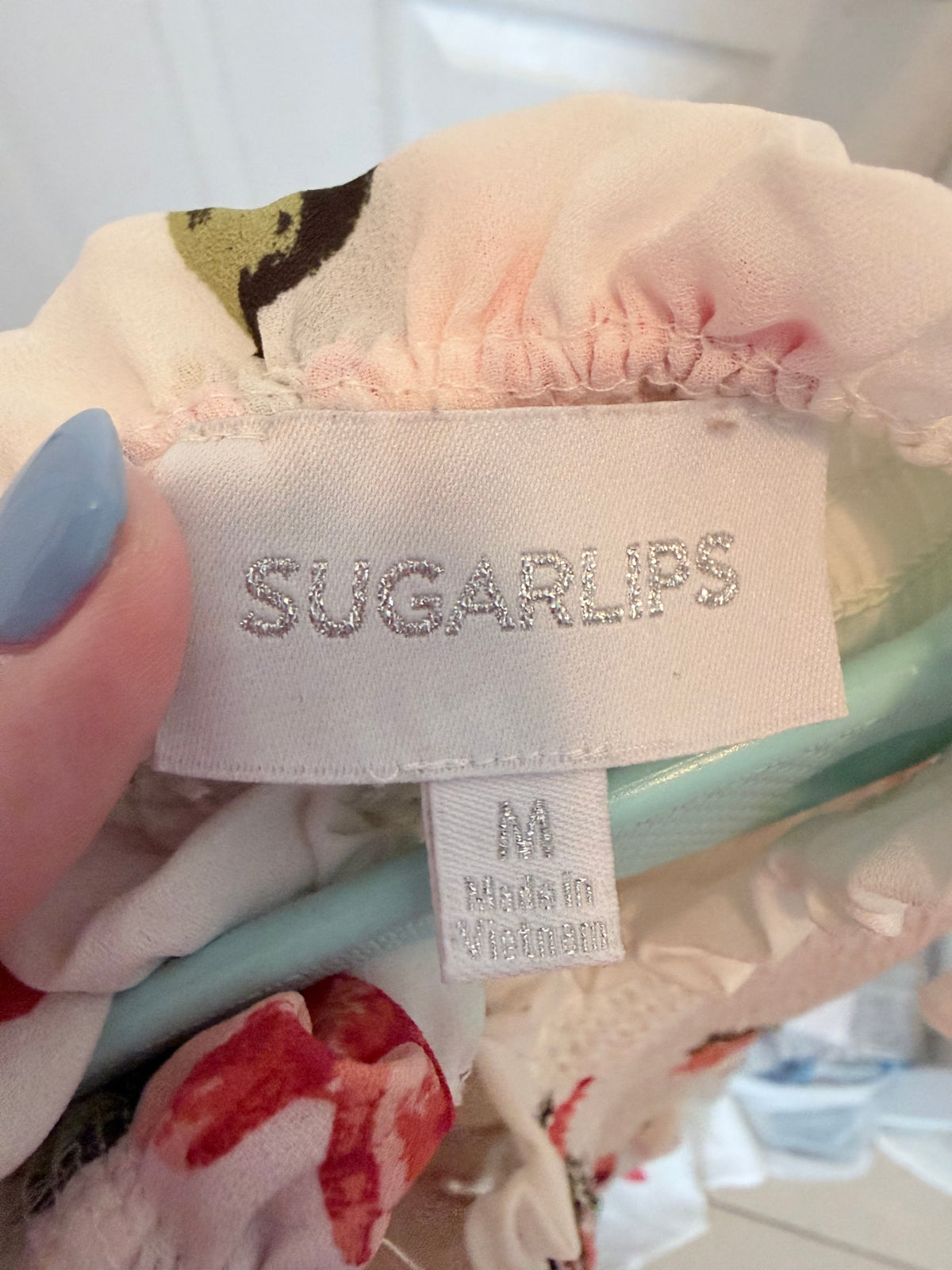 Sugarlips White Floral Smocked Maxi Dress Size Medium