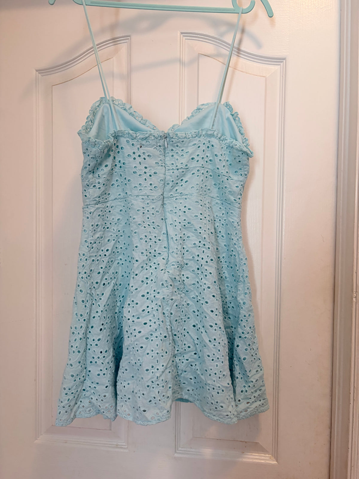 Rue21 Blue Eyelet Spaghetti Strap Mini Dress Size Medium