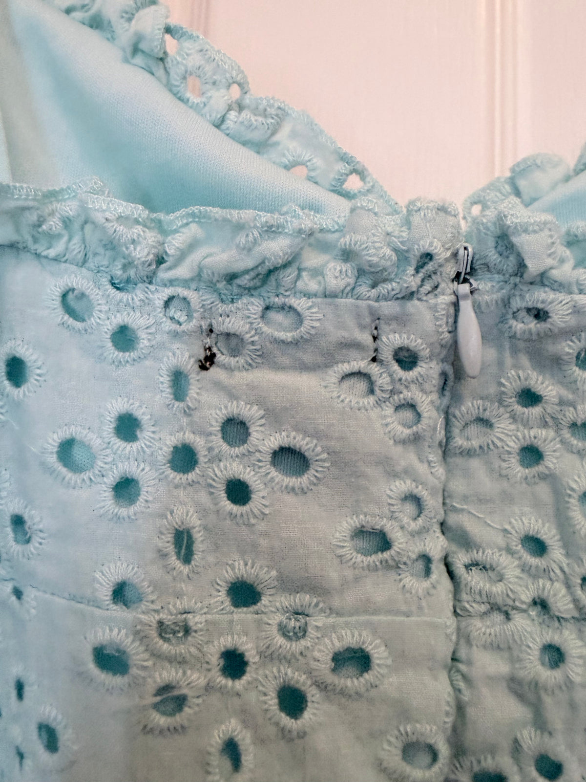 Rue21 Blue Eyelet Spaghetti Strap Mini Dress Size Medium