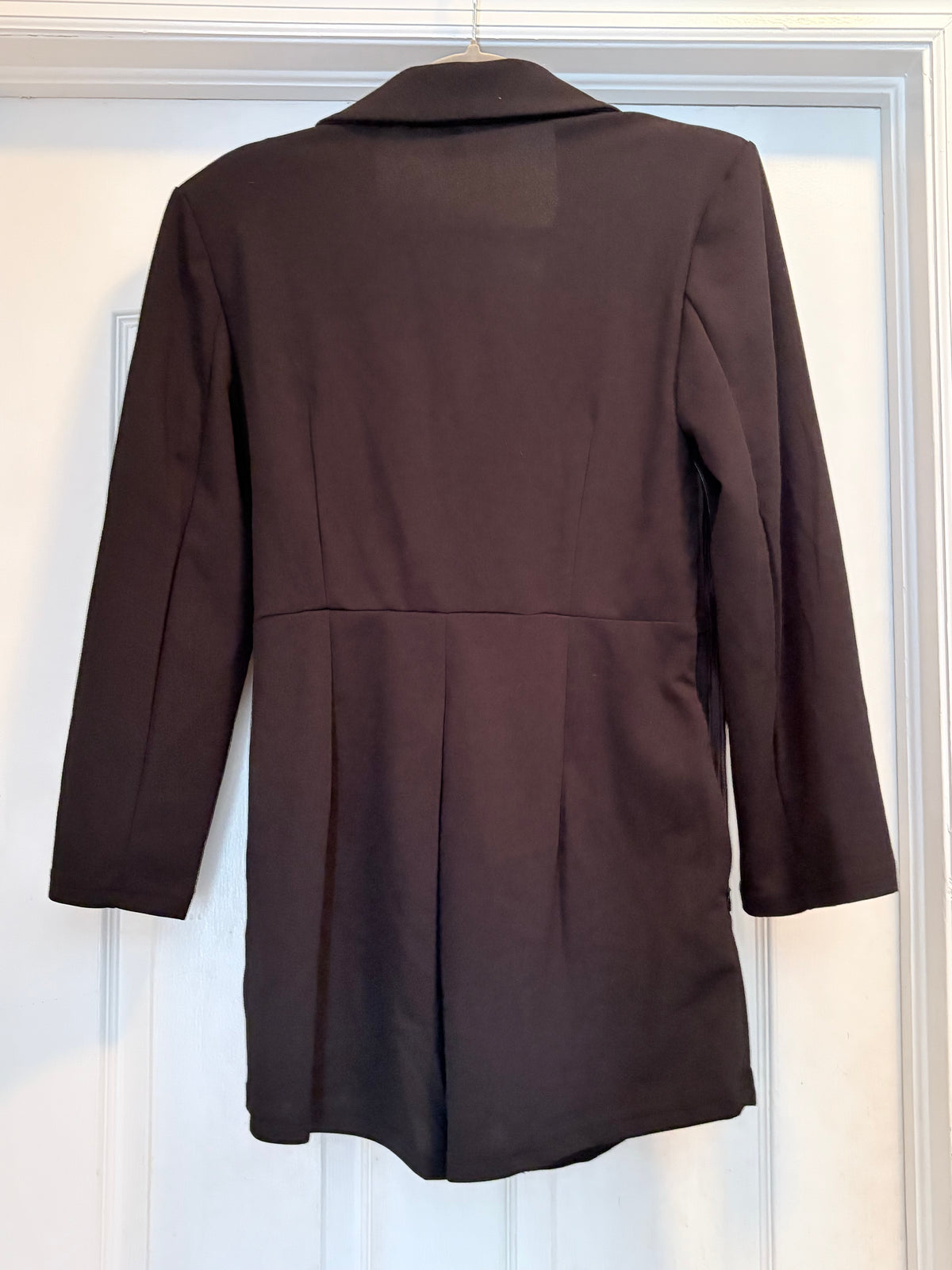 evoluSHEIN Black Longline Blazer Jacket Gold Button Size Large