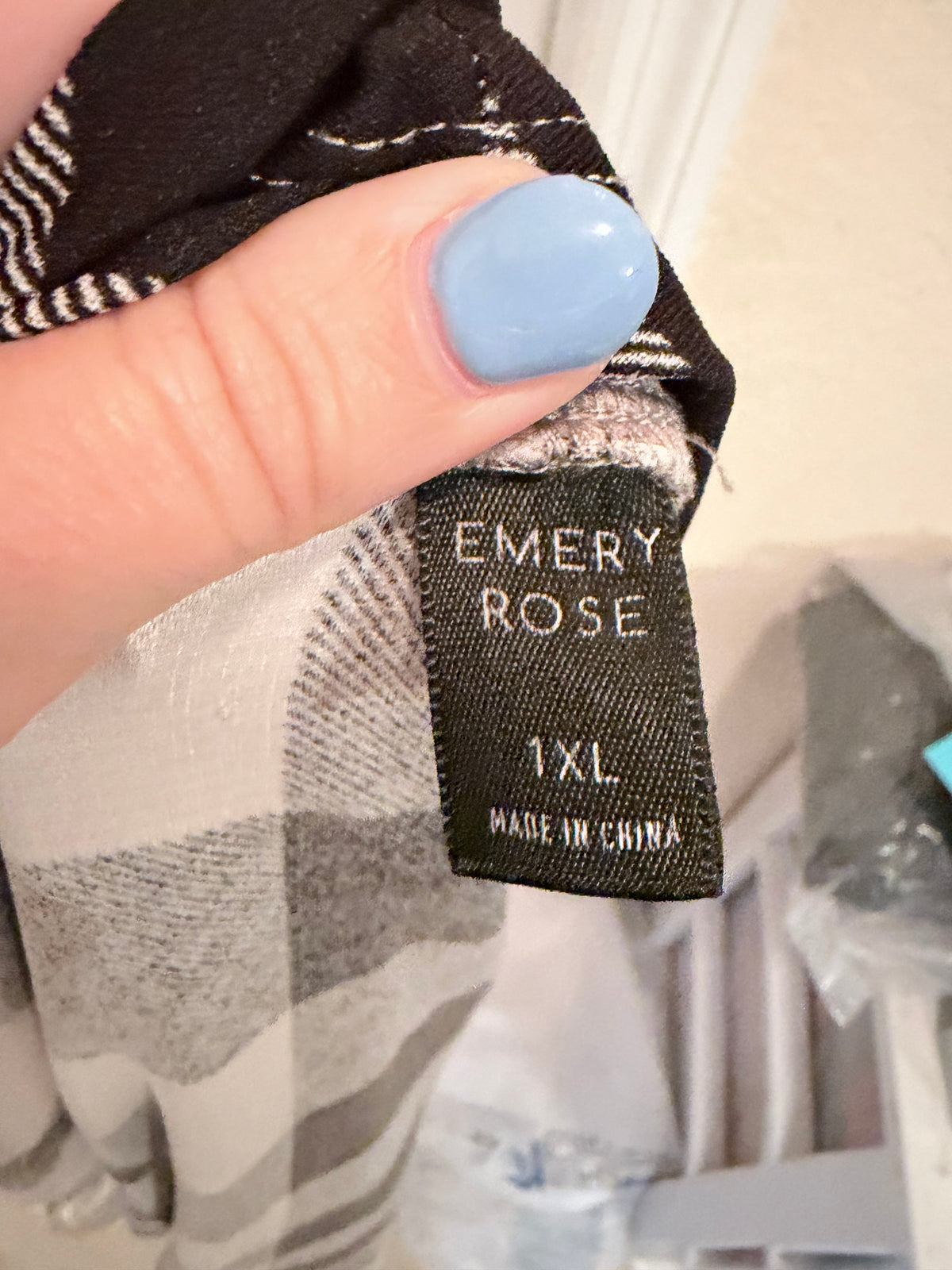 Emery Rose Black White Buffalo Plaid Waterfall Cardigan Size 1XL