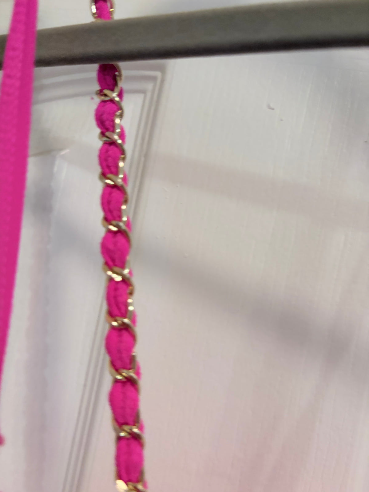 Fct. With Love Basics Hot Pink Ribbed Chain Strap Bodysuit Size Large