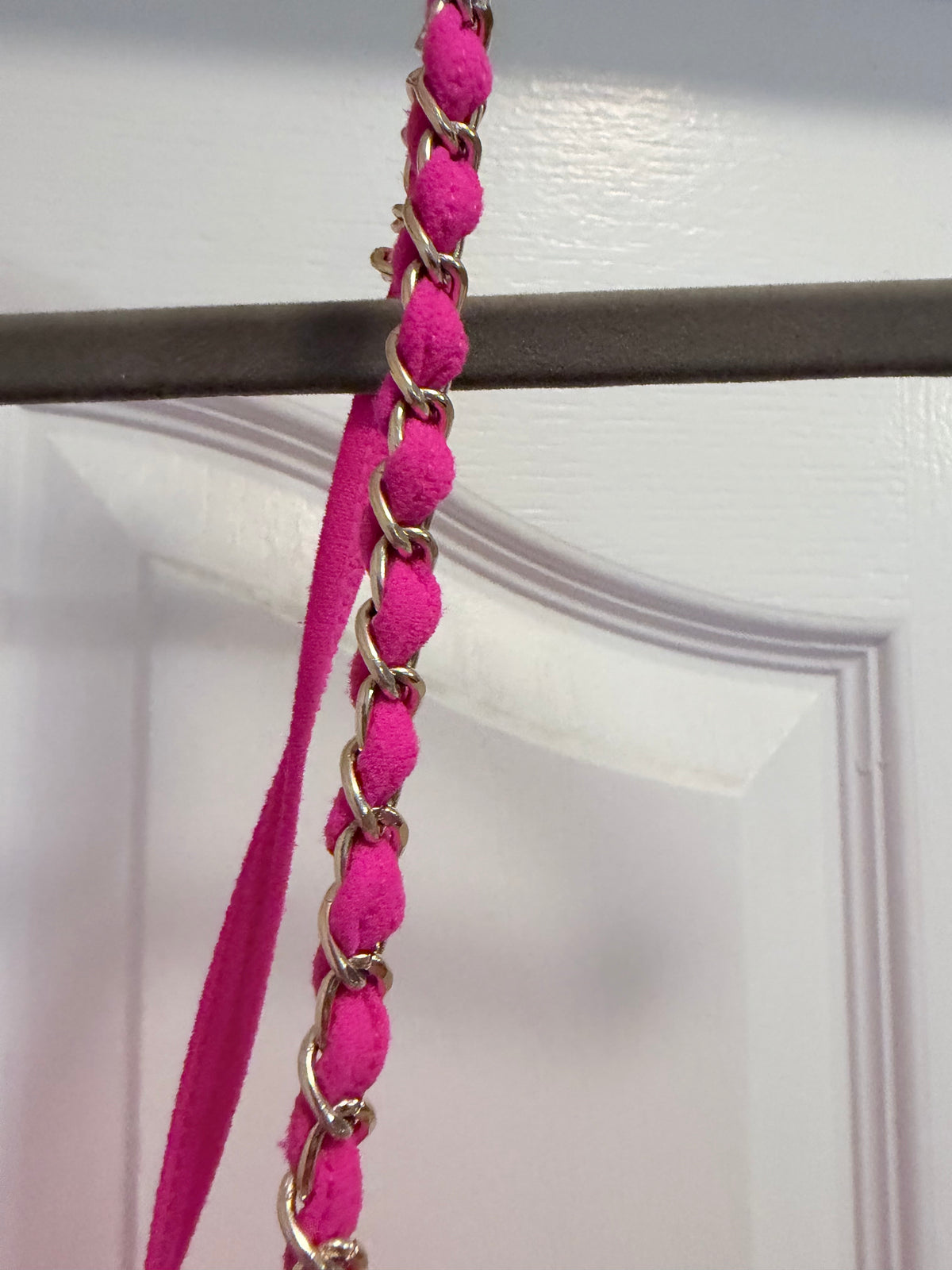 Fct. With Love Basics Hot Pink Ribbed Chain Strap Bodysuit Size Large