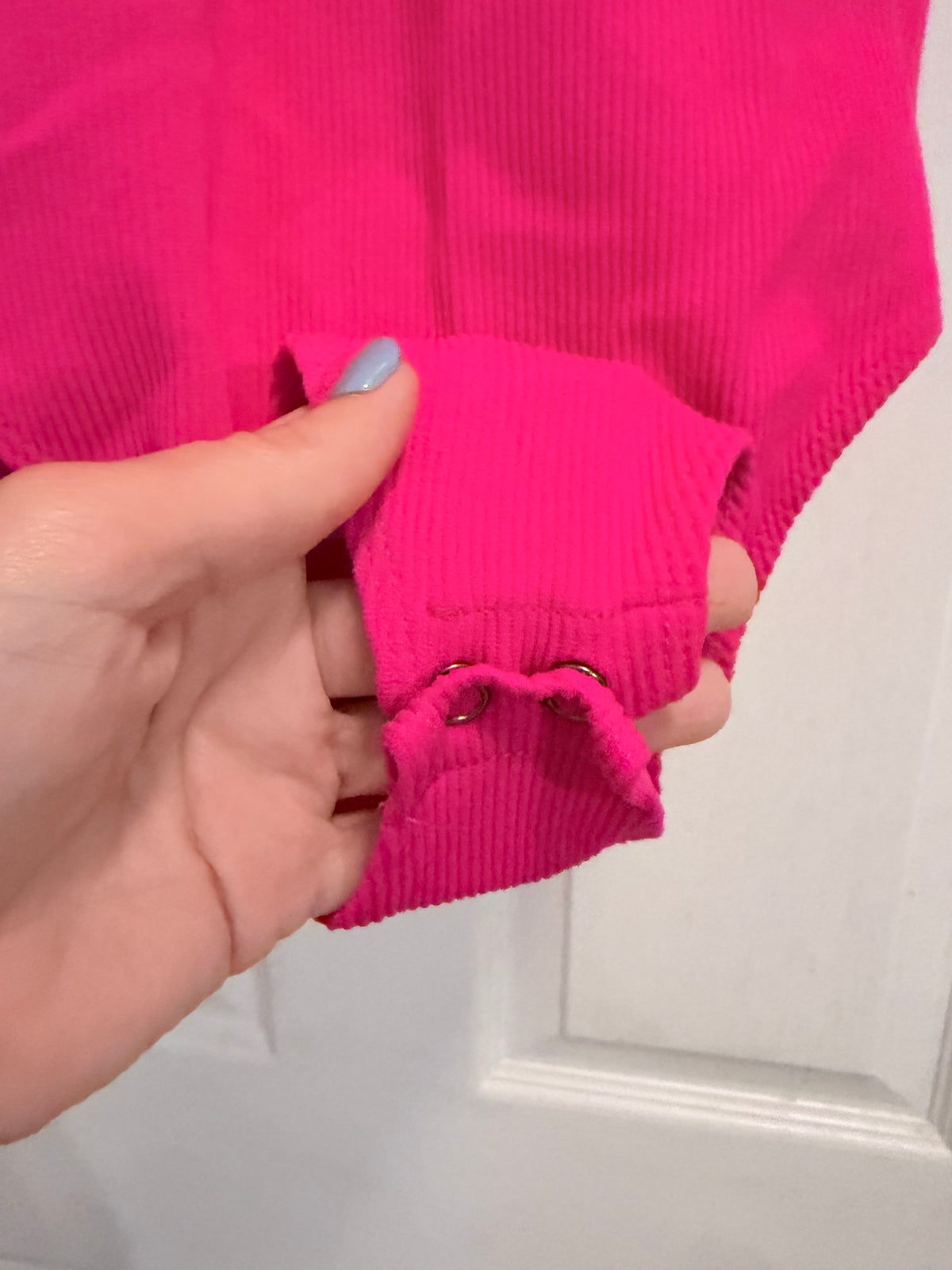 Fct. With Love Basics Hot Pink Ribbed Chain Strap Bodysuit Size Large