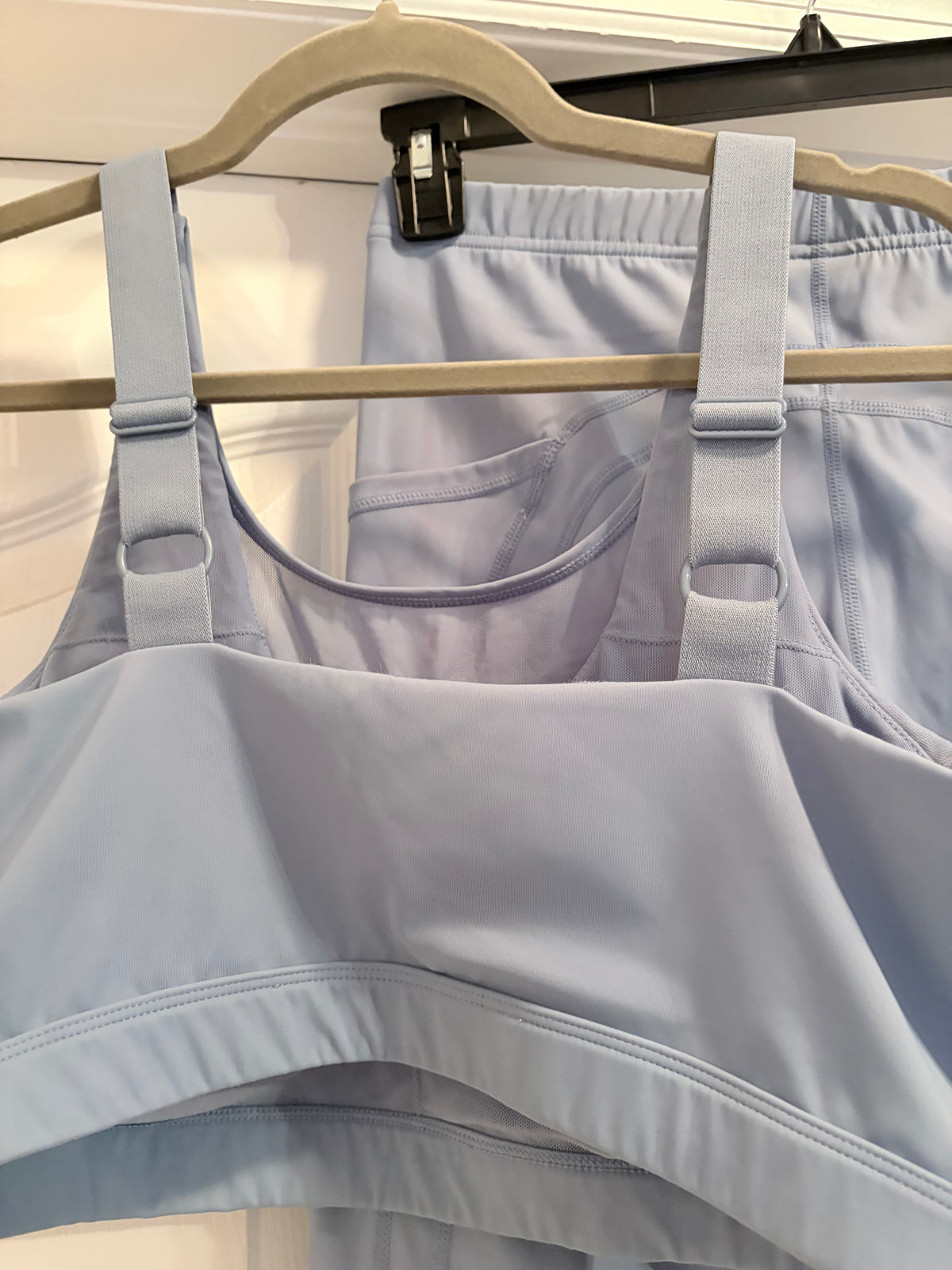 Mono B Light Blue Sports Bra & High Waist Leggings Set Size Large