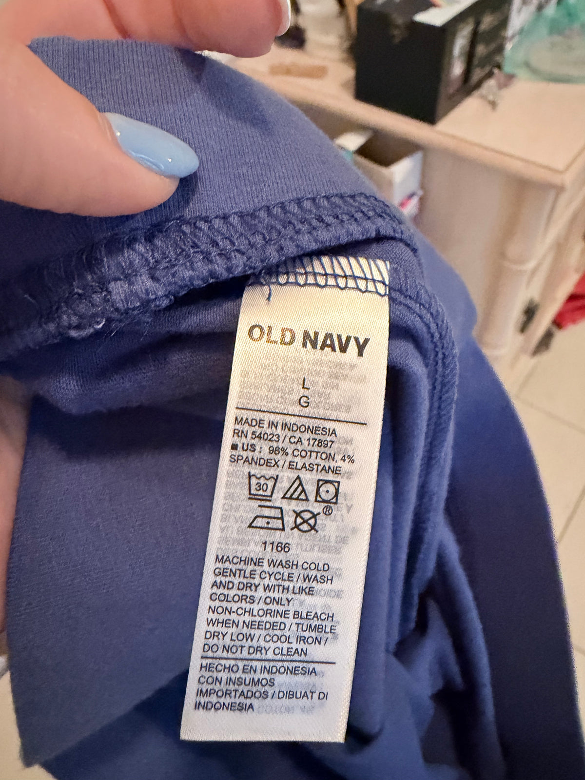 Old Navy Blue Biker Shorts High Waist Stretch Size Large