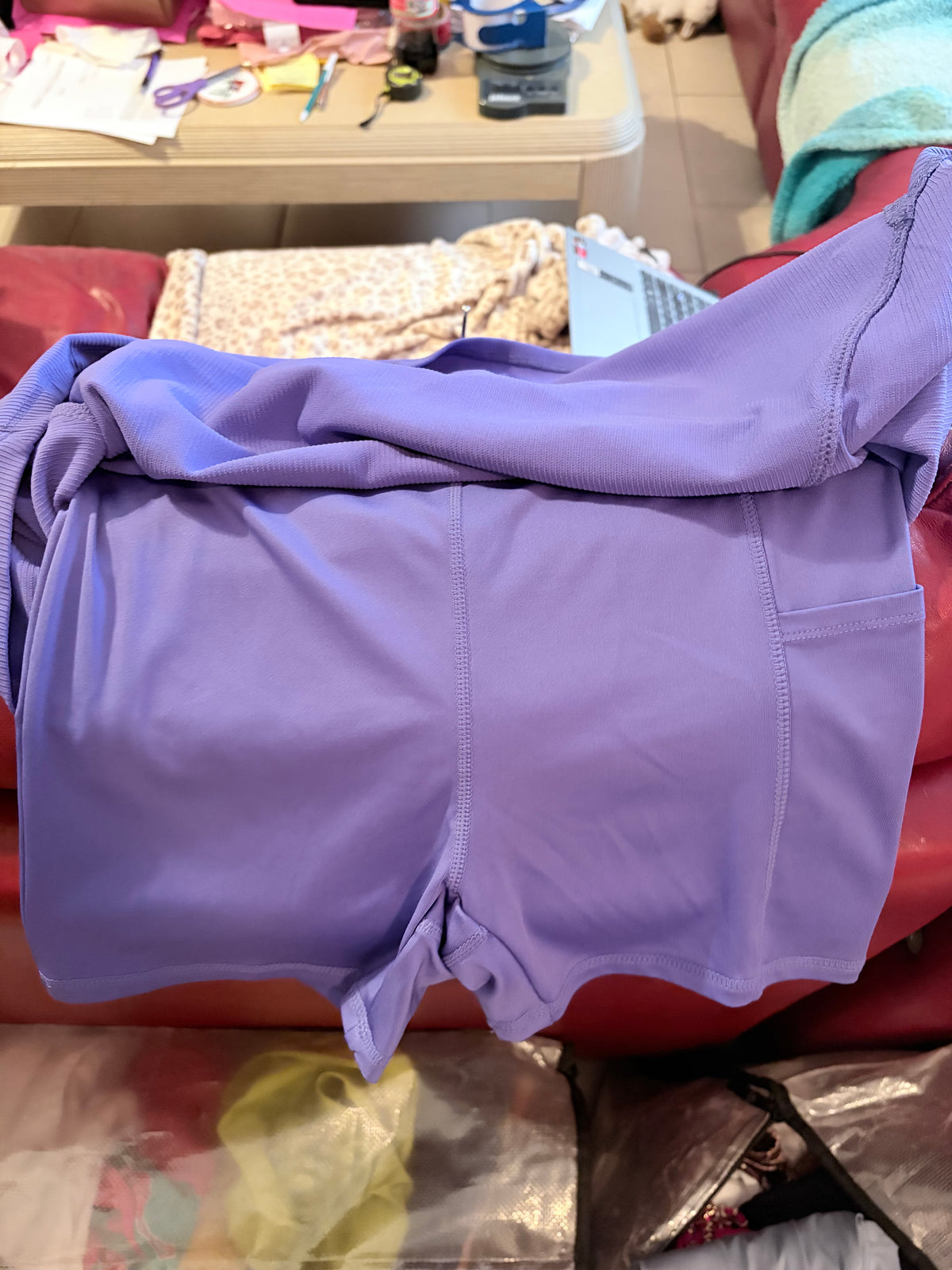 Marika Blue Iris Purple Ribbed Tennis Golf Pickleball Skort Size Large NWT