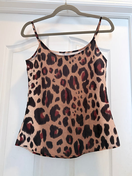 Kardashian Kollection Leopard Print Spaghetti Strap Cami Tank Top Size XS