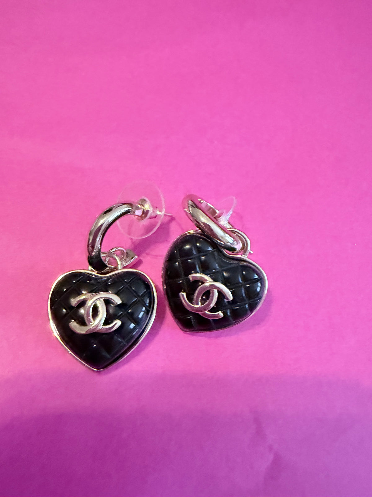 Gold Tone Heart Dangle Earrings