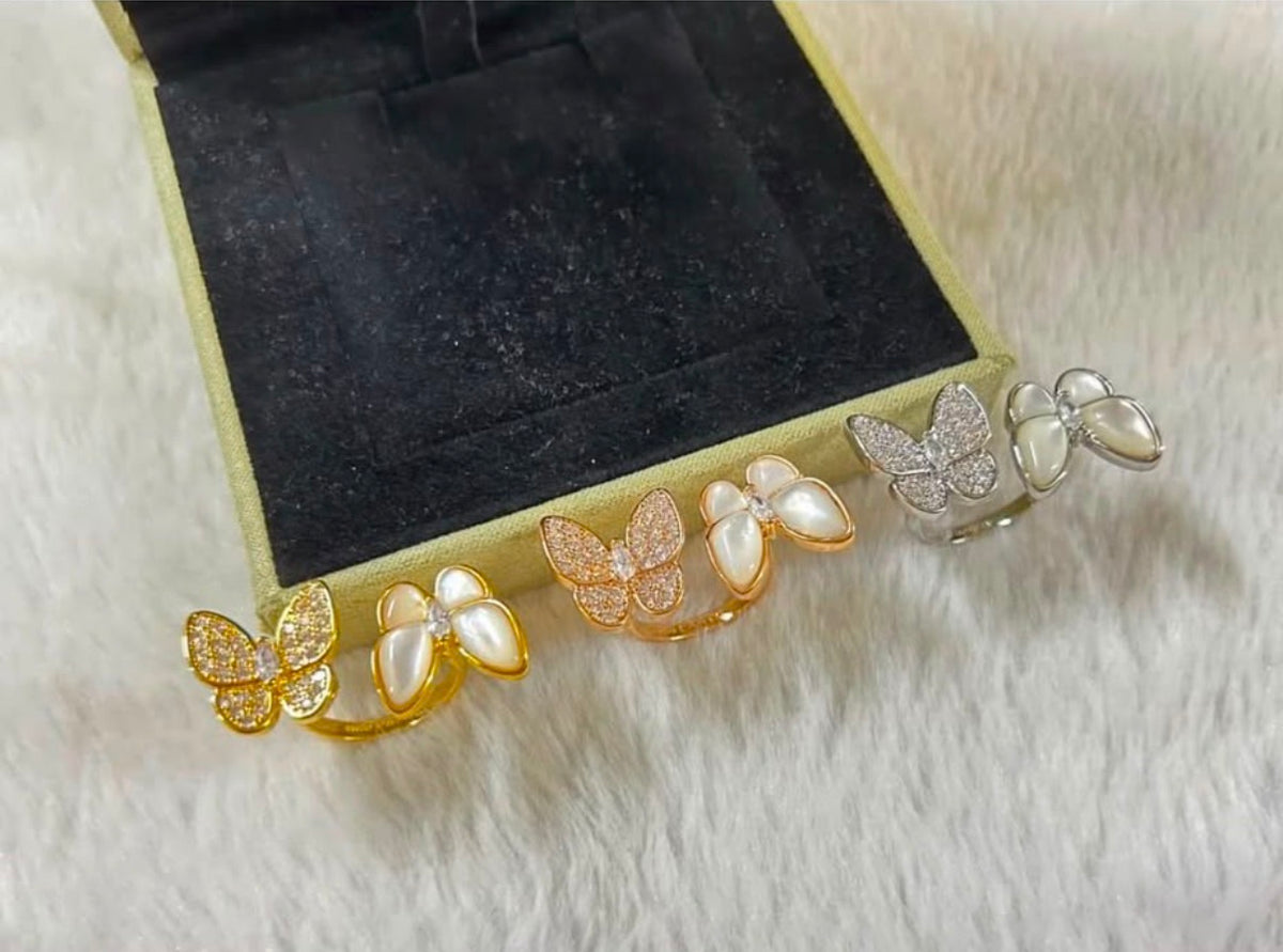 Double Butterfly Open Ring
