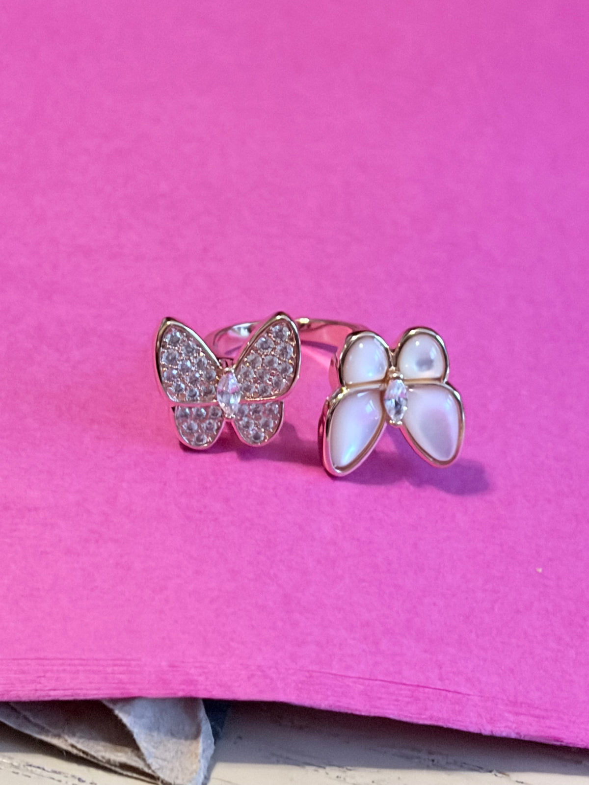 Double Butterfly Open Ring