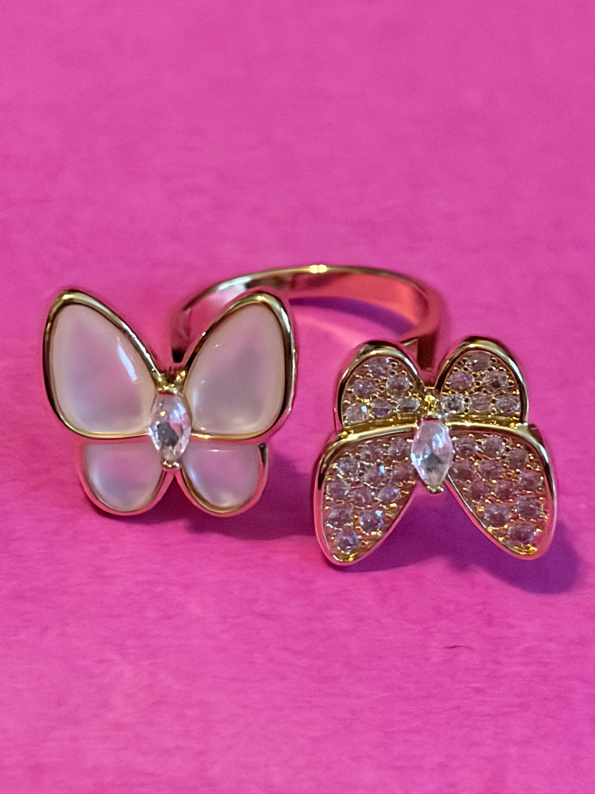 Double Butterfly Open Ring