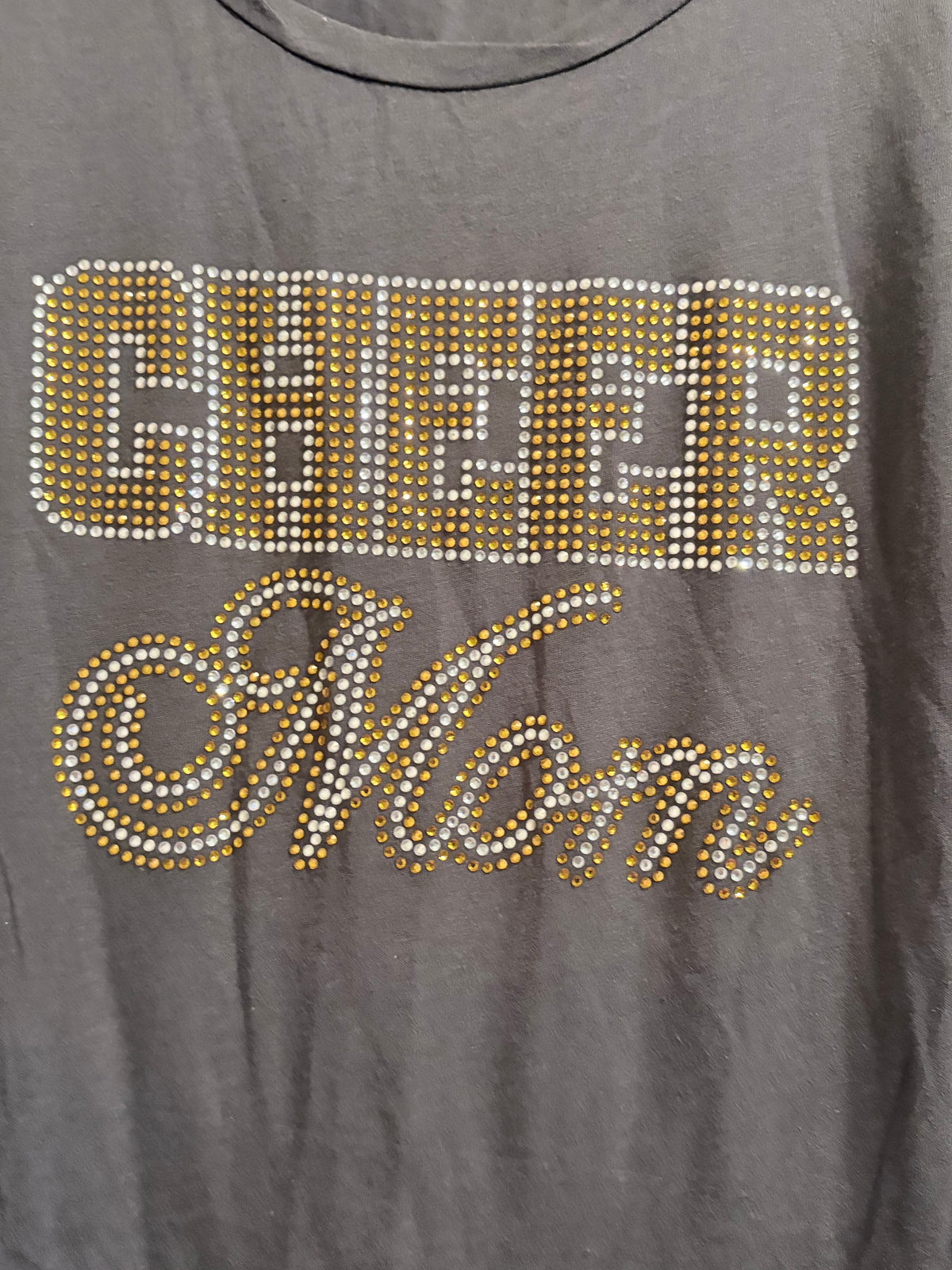 Cheer Mom Rhinestone Long Sleeve Layered Look Top