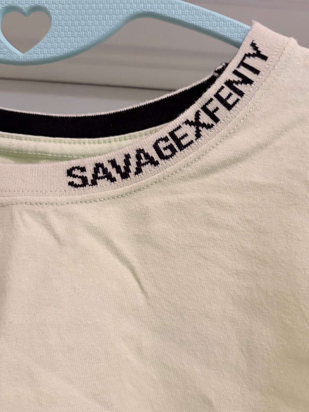 Savage X Fenty Oversized Graphic Crop Tee Neon Green