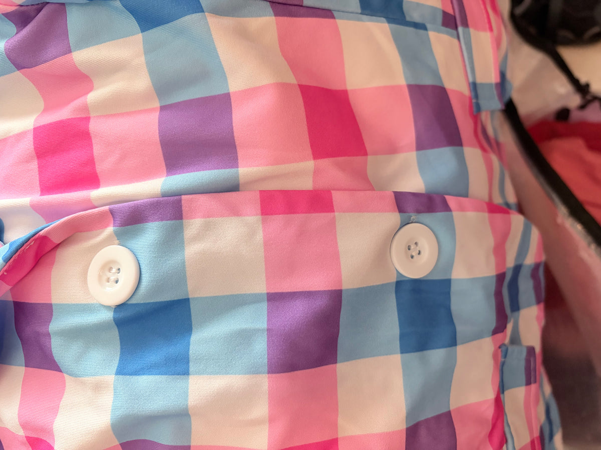 Pink Blue Purple Plaid Blazer & Shorts Set L