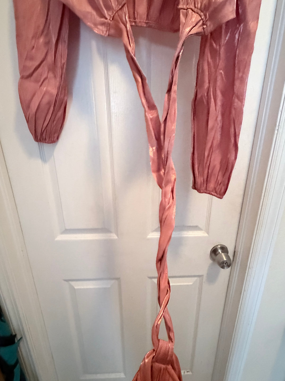VENUS Rose Pink Shimmer Two Piece Tie Front Set M