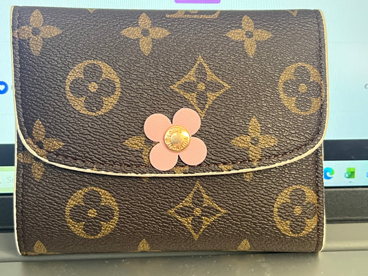 Monogram Wallet w/ Pink Flower