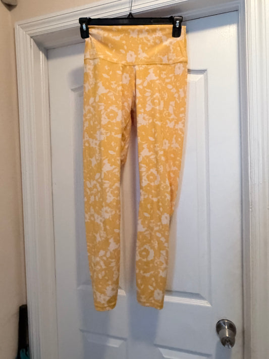 Colorfulkoala Yellow Floral High Waisted Leggings XL