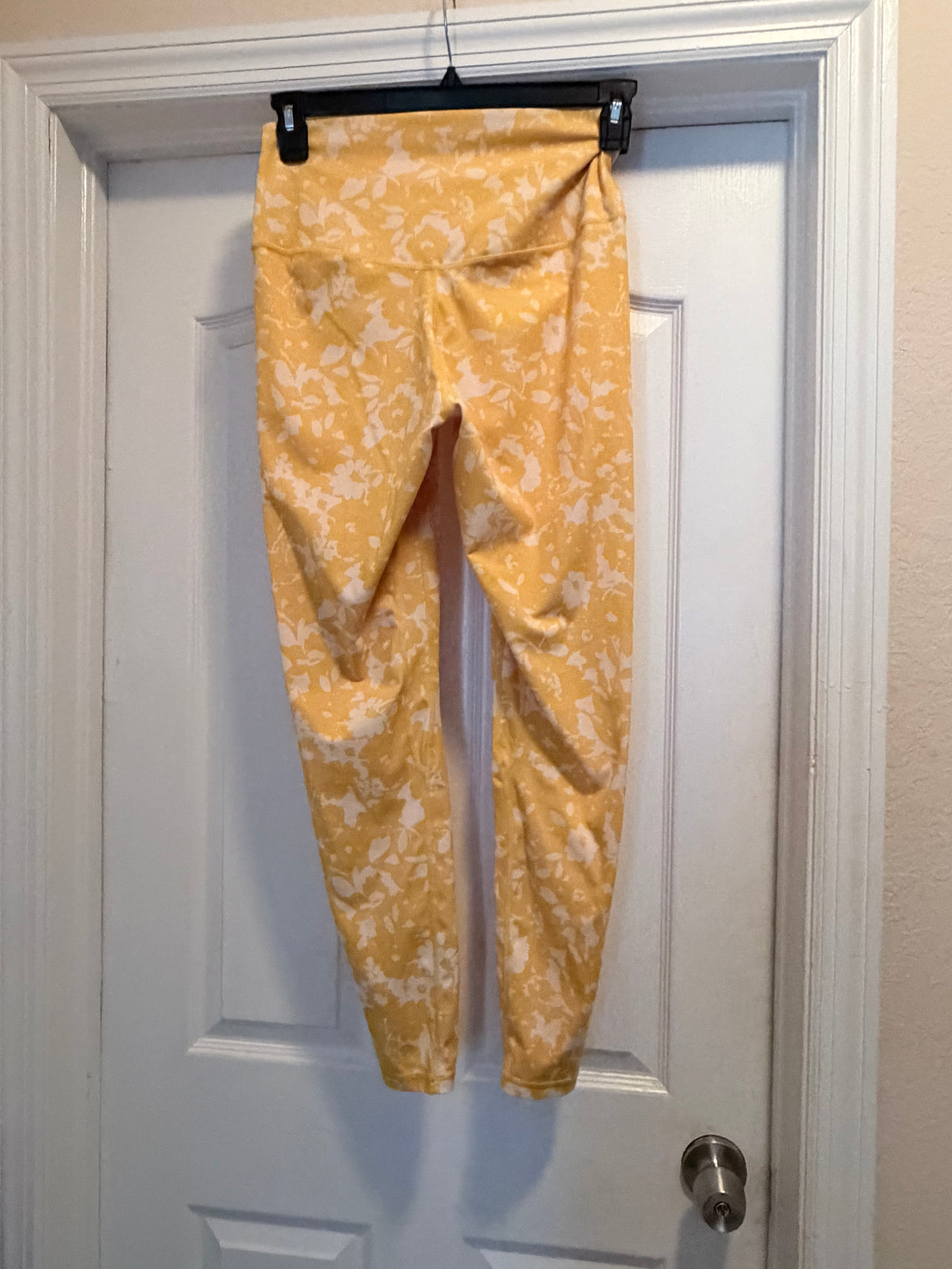 Colorfulkoala Yellow Floral High Waisted Leggings XL