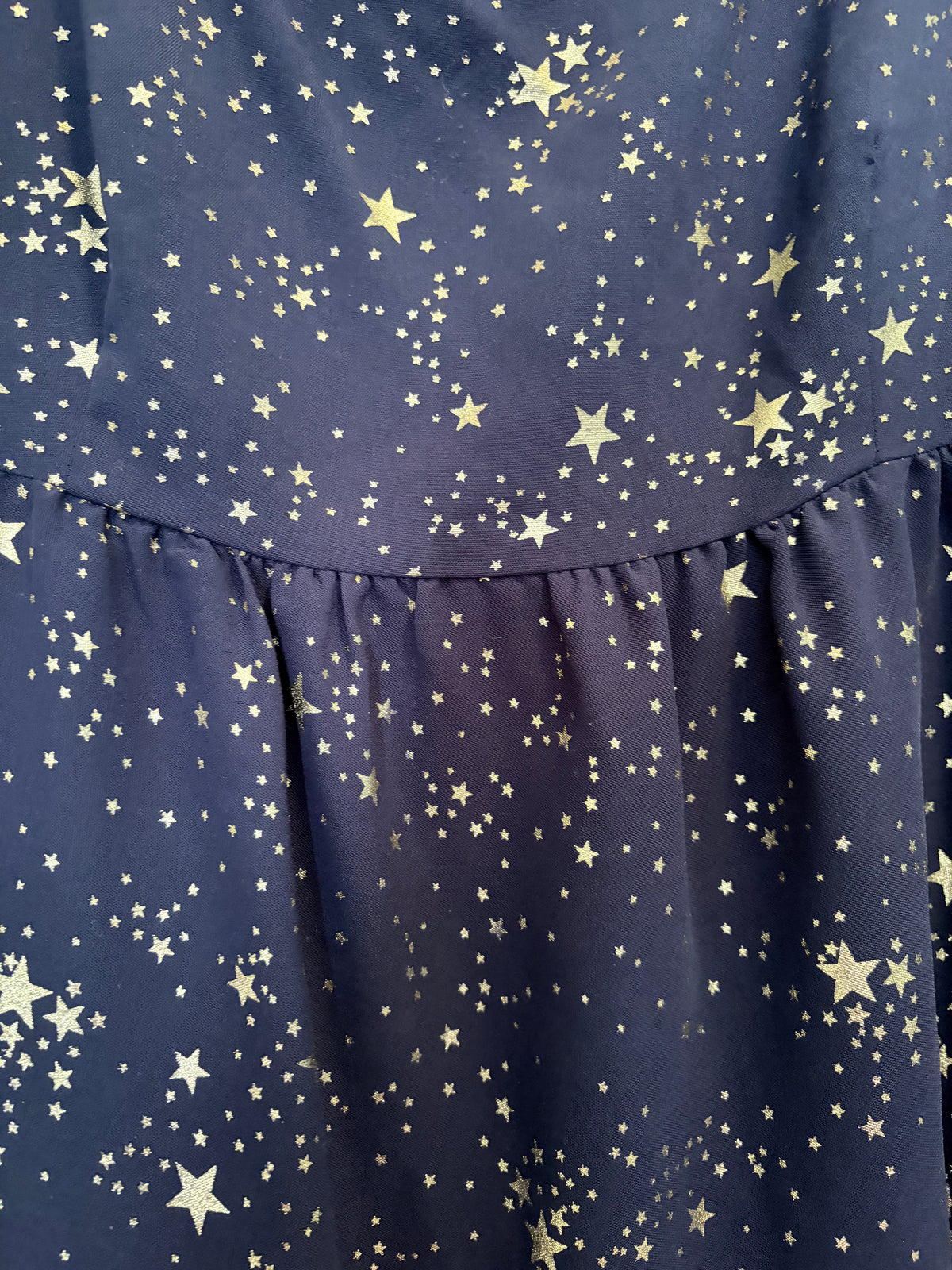 SHEIN Curve Navy Blue Gold Star Tiered Midi Dress 0XL