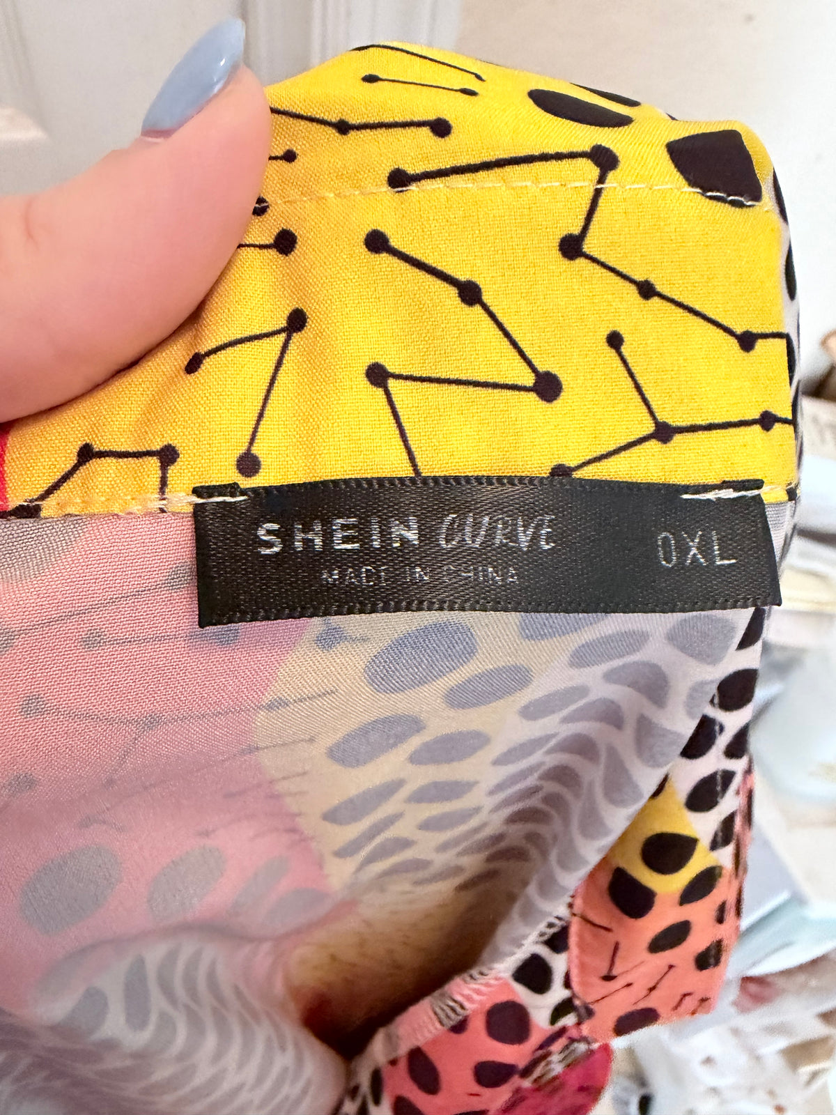 SHEIN Curve Colorful Geometric Print Dress 0XL