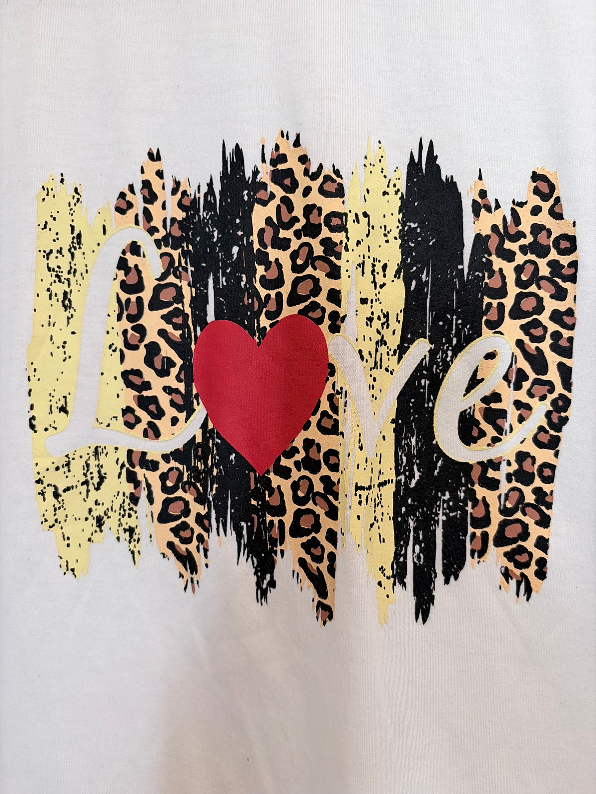 SHEIN Love Leopard Heart Graphic T-Shirt Large