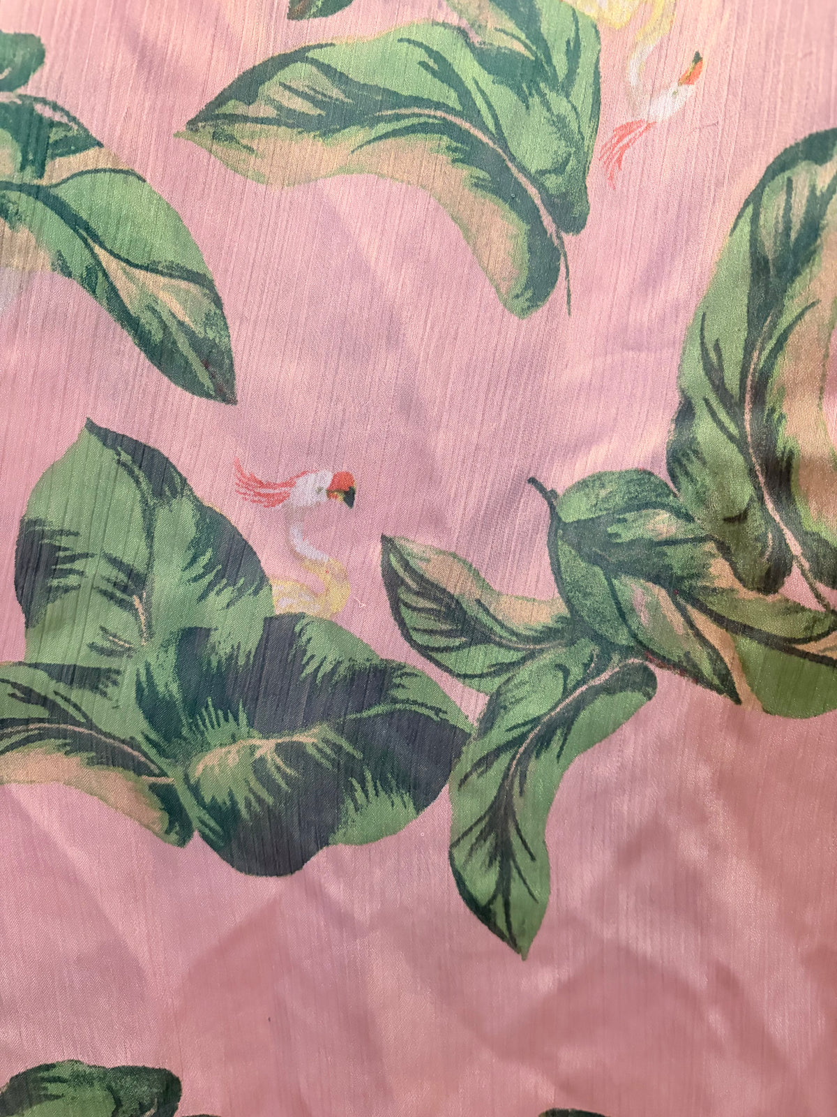 The Webster at Target Size XS Pink Tropical Leaf & Flamingo Print Off Shoulder Blouse