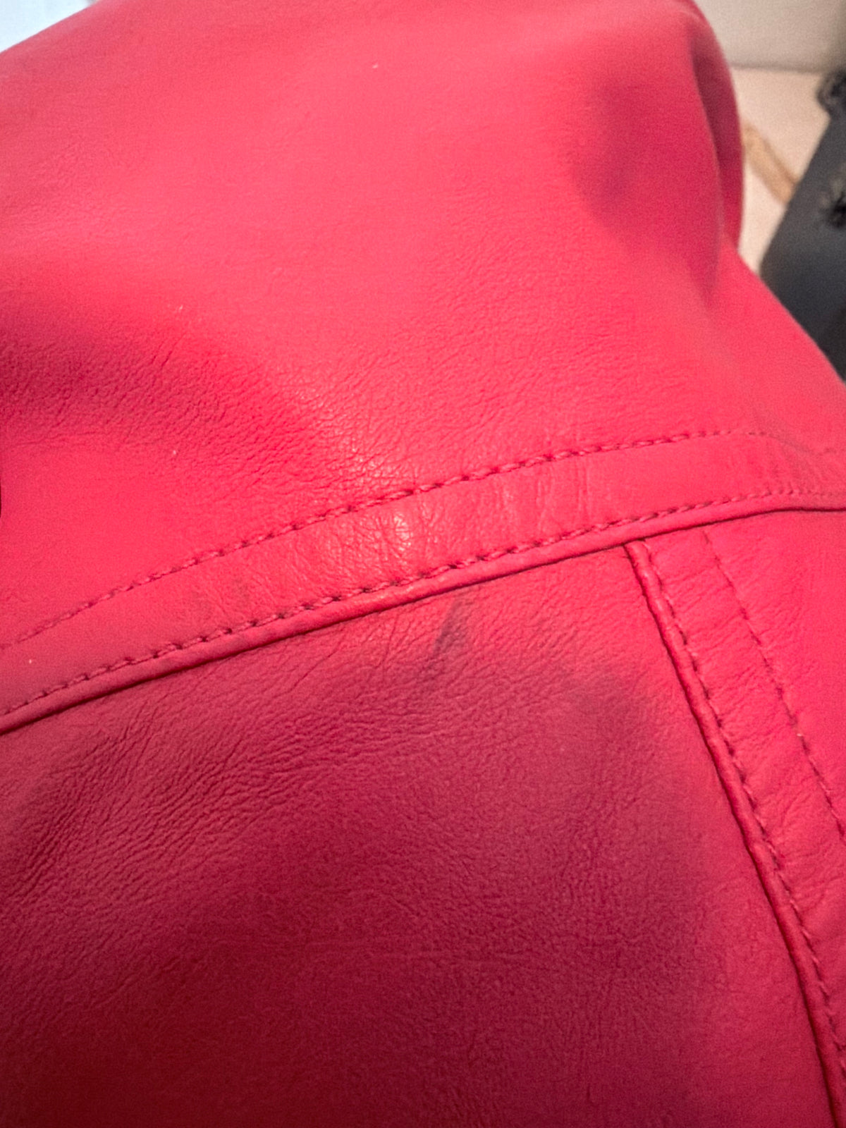 New York & Company Women’s Red Faux Leather Moto Jacket Size XL