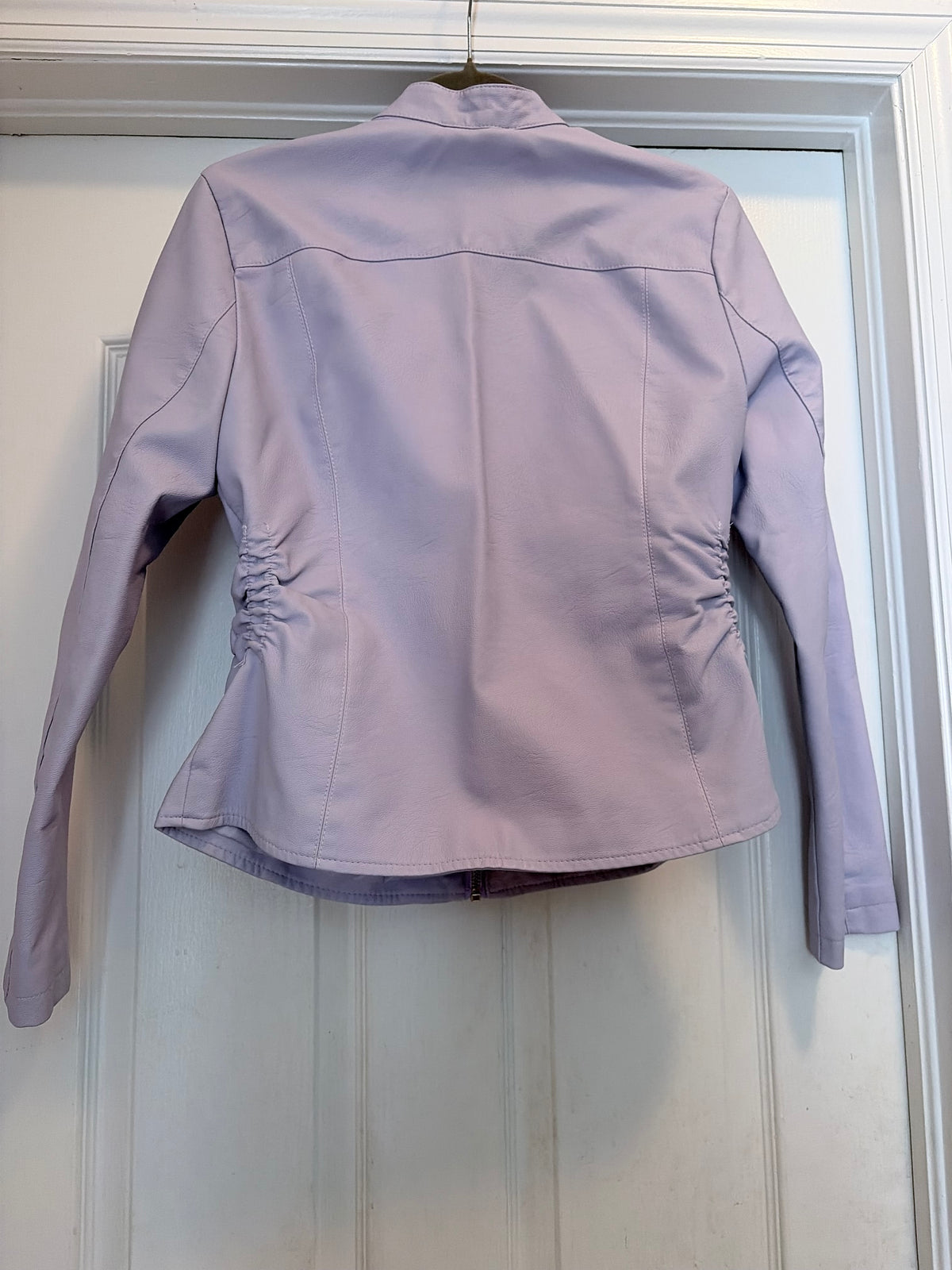 Baccini Women’s Lavender Faux Leather Moto Jacket Size PM Petite Medium